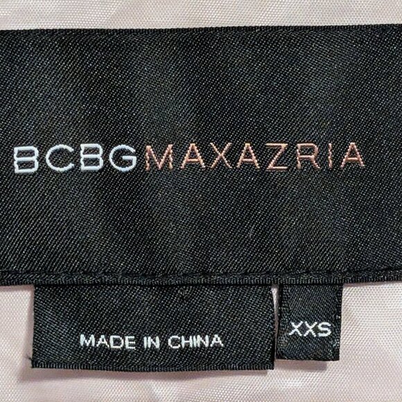 BCBGMAXAZRIA Womens (XXS) Two-Tone Cropped Puffer Jacket Beige Cream Bubble Coat - Picture 7 of 7